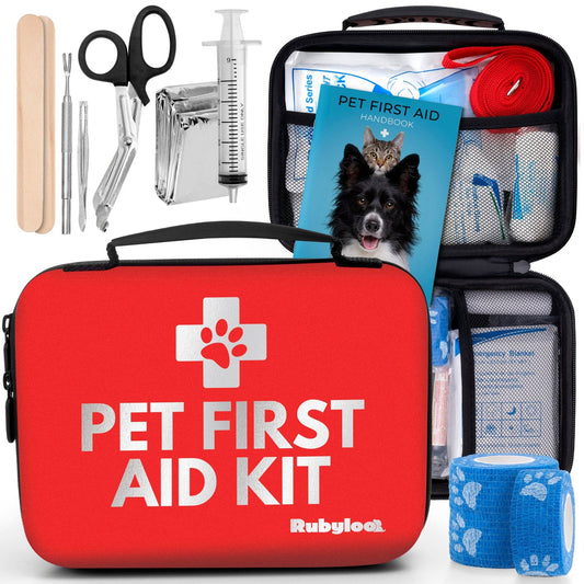 Pet First Aid Kit for Dogs & Cats with Vet-Approved Supplies