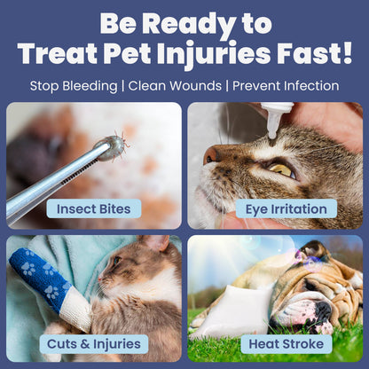 Pet First Aid Kit for Dogs & Cats with Vet-Approved Supplies