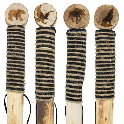 Cord Wrapped Wooden Walking Stick