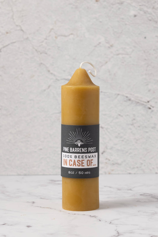 Pure Beeswax Emergency Candle [50+ hour burn!]