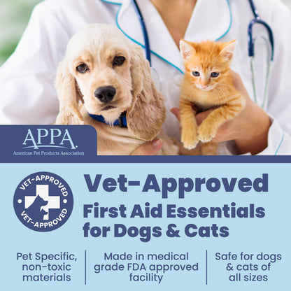 Pet First Aid Kit for Dogs & Cats with Vet-Approved Supplies