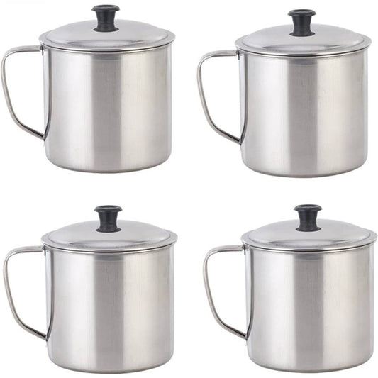 24oz (700ml) Rust Resistant Camping Mug with Lid and Handle