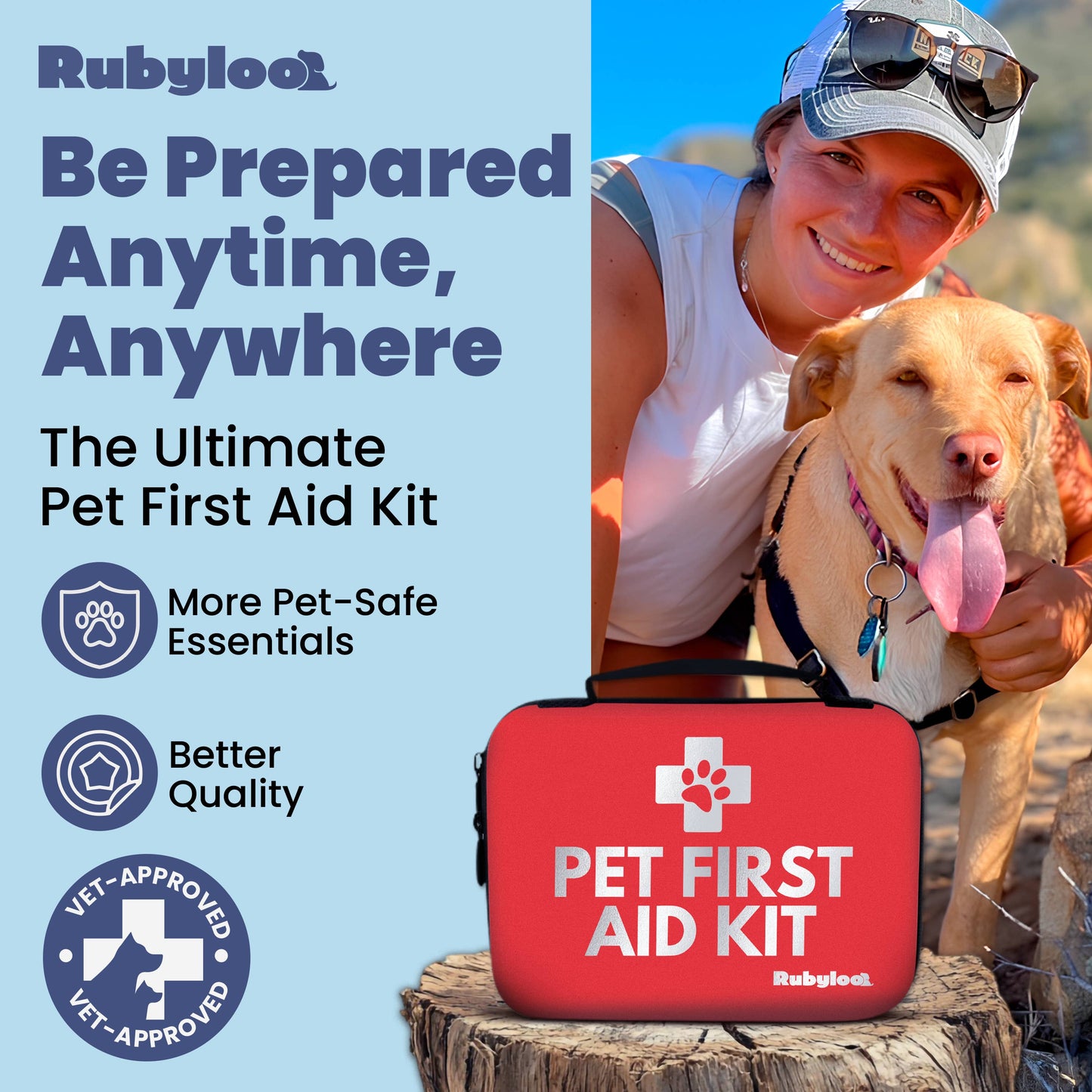 Pet First Aid Kit for Dogs & Cats with Vet-Approved Supplies