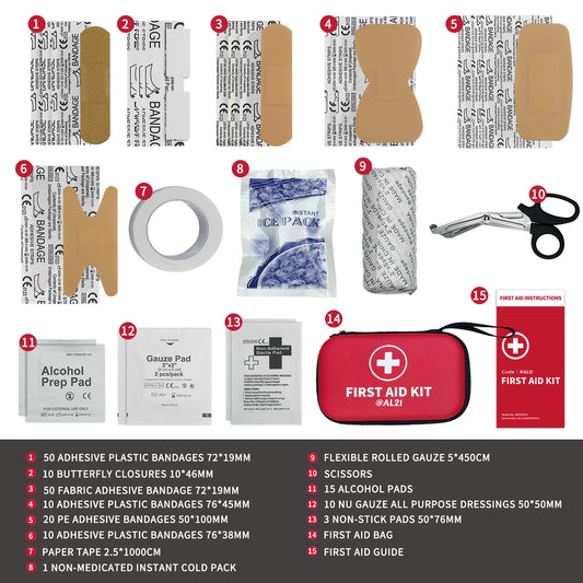 All-Purpose First Aid Kit, 184 Pieces, Emergency Kit